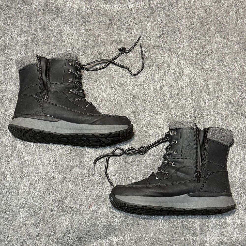 Esmara Waterproof Winter Snow / Walking Boots, Black, Gray Size 9 Ankle Zip